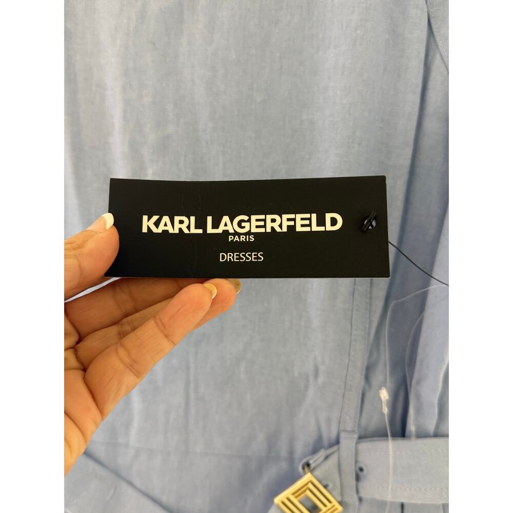 Karl Lagerfeld Paris Women’s Sleeveless Blue Midi Dress High Low Hem Wedding 16 - Picture 5 of 15